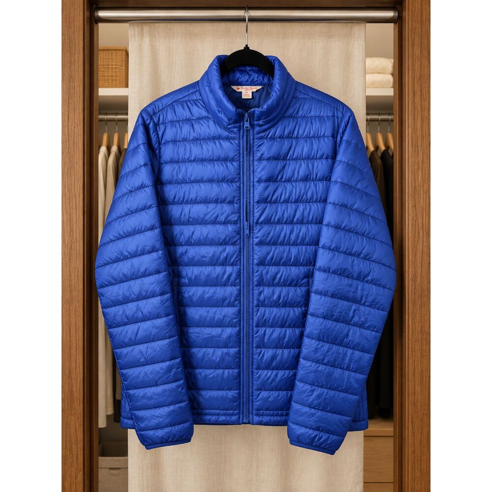 Brooks Brothers Red Fleece Blue Quilted Jacket, Size M
